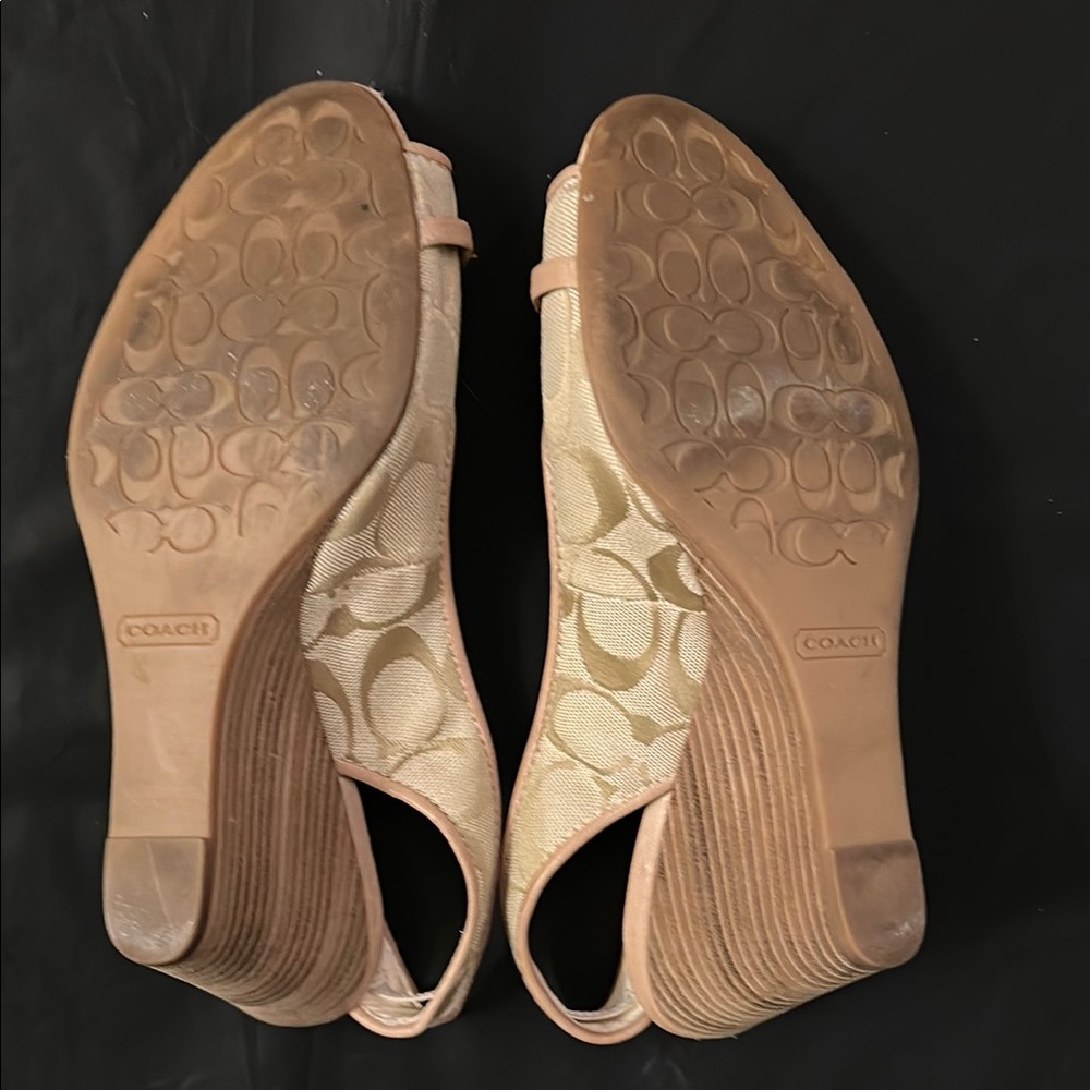 Coach Cynthia Elegant Beige Slingback Heels - Picture 4 of 4